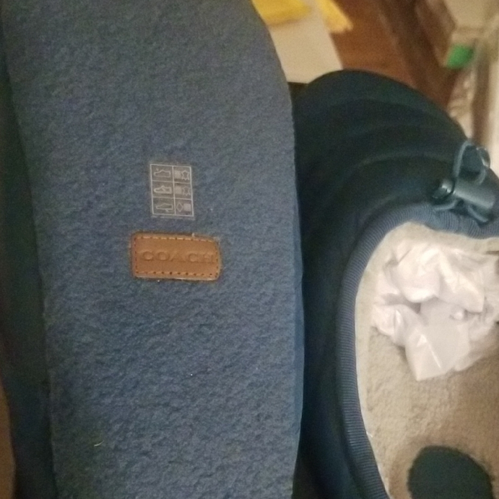 Brand new In Box!COACH Quilted Blue RACHELLE LAGOON Slippers. - Picture 8 of 9